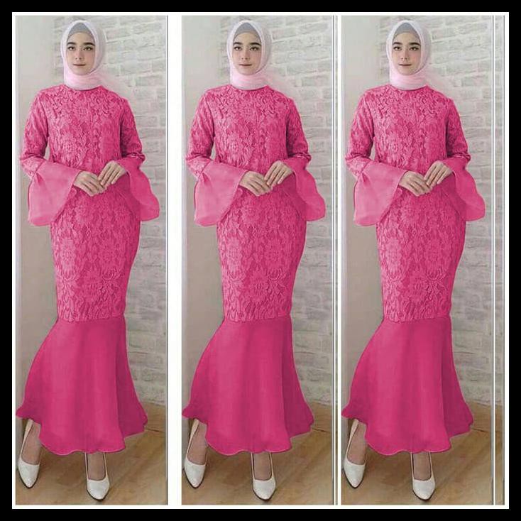 Diskon Maxi Dress Muslim/ Maxy Hijab Pesta Cantik - Mermaid (Vs) - Mocca Qr0682