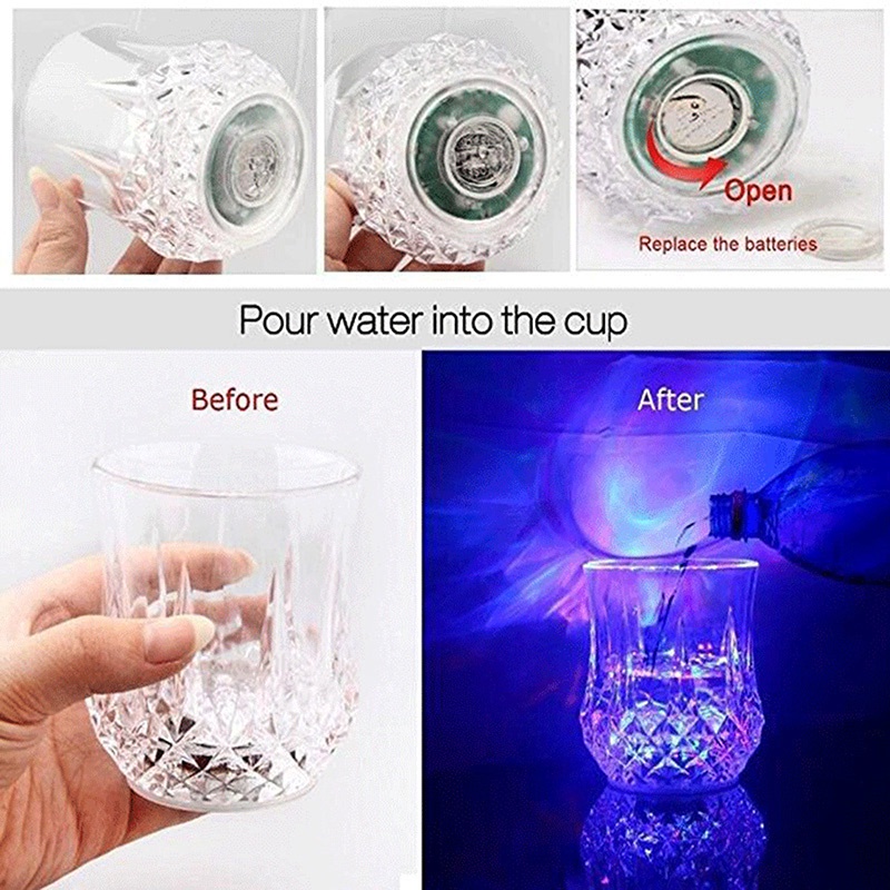 Gelas Wine / Bir Otomatis Dengan Lampu LED Aneka Warna
