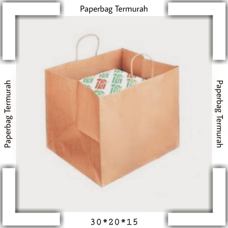 

Paperbag Jumbo untuk Snack dan Souvenir Size 30*20*15 TANPA SABLON