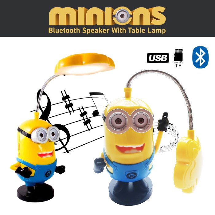 Speaker Bluetooth Portable Minion With Lamp - Speaker Minion Lampu Meja