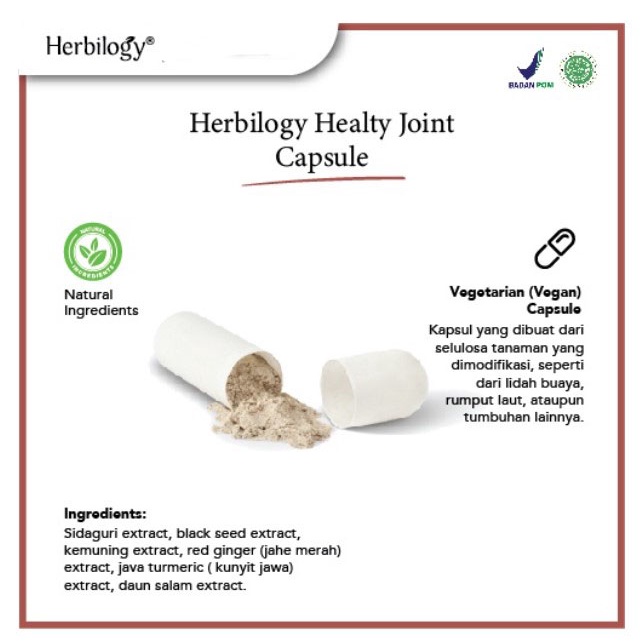 Herbilogy Healthy Joint - Asam Urat &amp; Nyeri Sendi 60 Kapsul