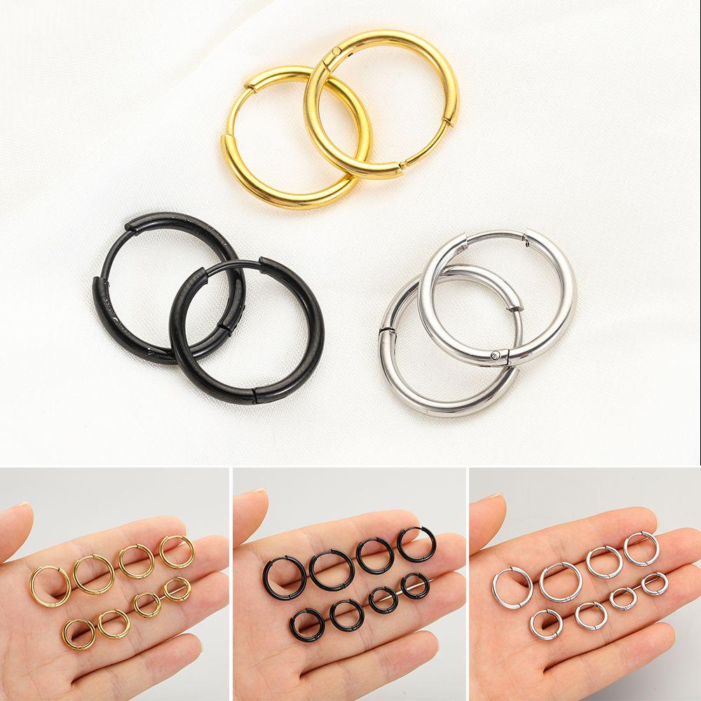 Suyo Anting Hoop Pesta Warna Emas Statement Huggie Stud