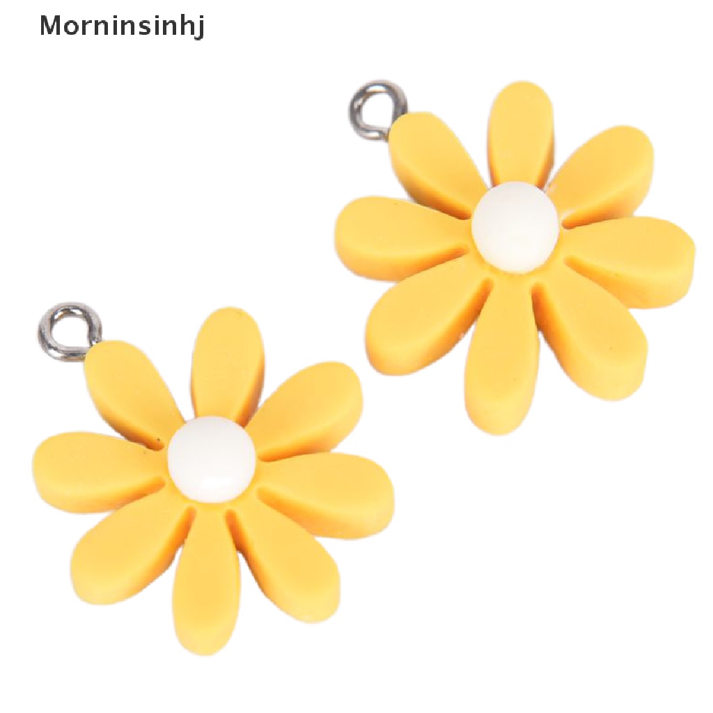 10pcs / Set Liontin Bunga Matahari Daisy Bahan Resin Untuk Membuat Perhiasan DIY