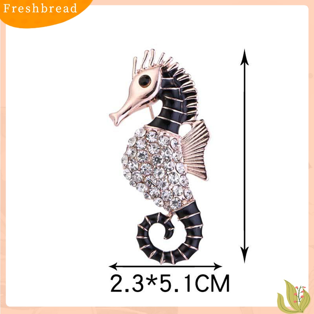 Terlaris Fashion Animal Sea Horse Brooch Pin Women Rhinestone Club Bridal Accessory Gift