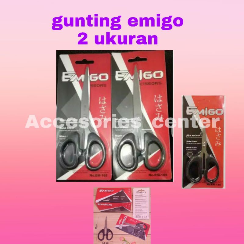 

12 pcs gunting emigo gunting m2000 gunting kain gunting kertas 3 ukuran