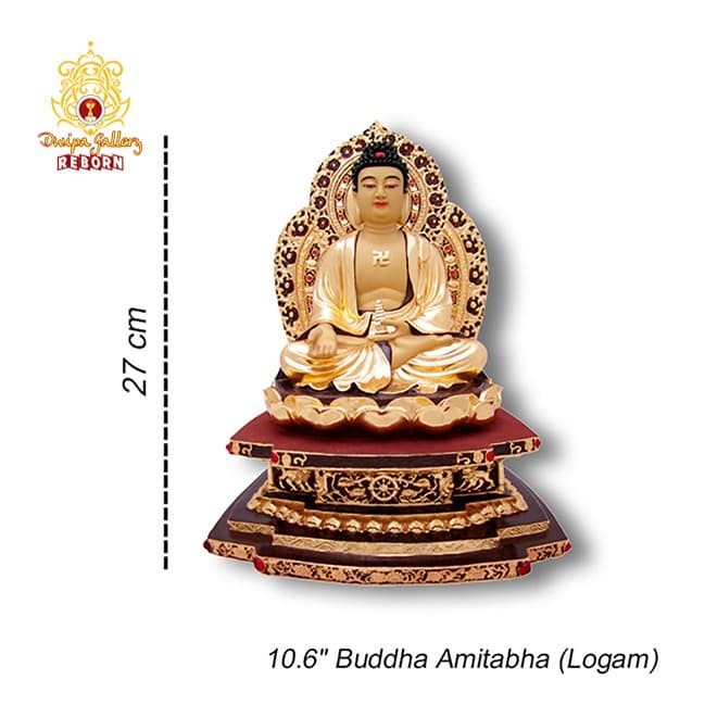 Rupang Patung Buddha Amitabha (Logam) 10.6&quot;