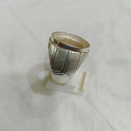 CINCIN EMBAN RING PERAK ASLI HANDMADE MODEL SIMPLE BATU PERMATA KURUNG
