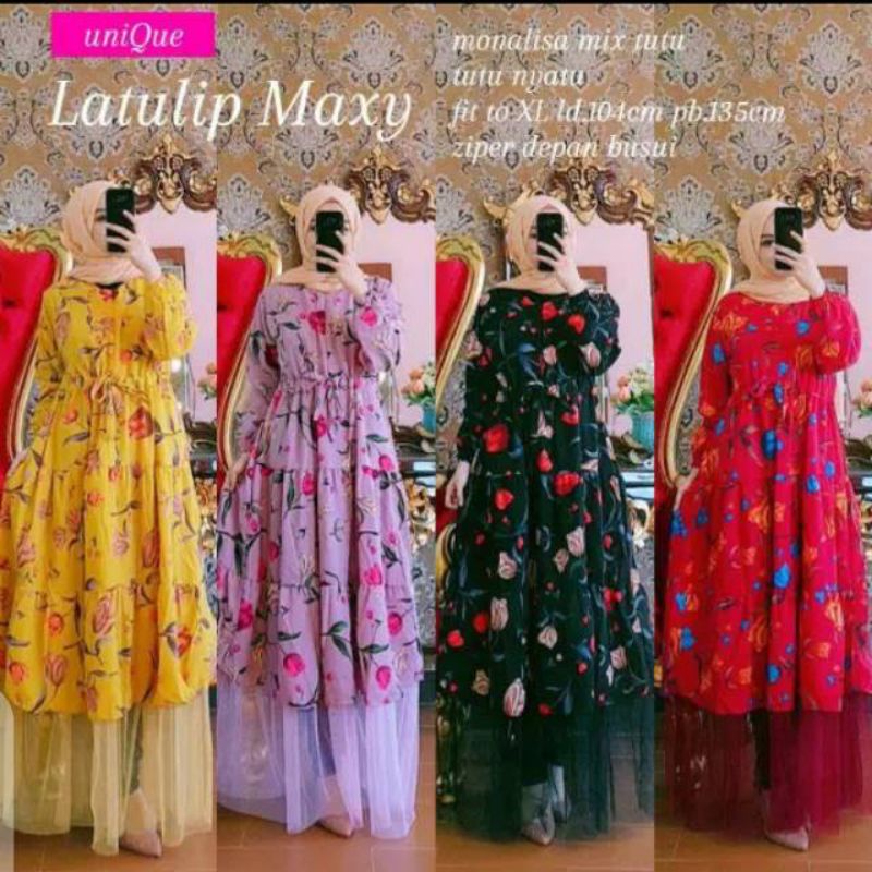 GAMIS PESTA TUTU MAXY // GAMIS WANITA CANTIK TERBARU ORIGINAL // LATULIP MAXY