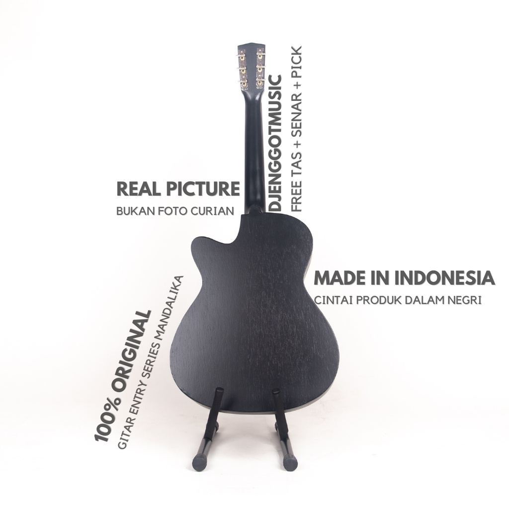 GITAR AKUSTIK ENTRY LEVEL S-01 COCOK UNTUK PEMULA ATAU HADIAH ULANG TAHUN WARNA HITAM FULL SET