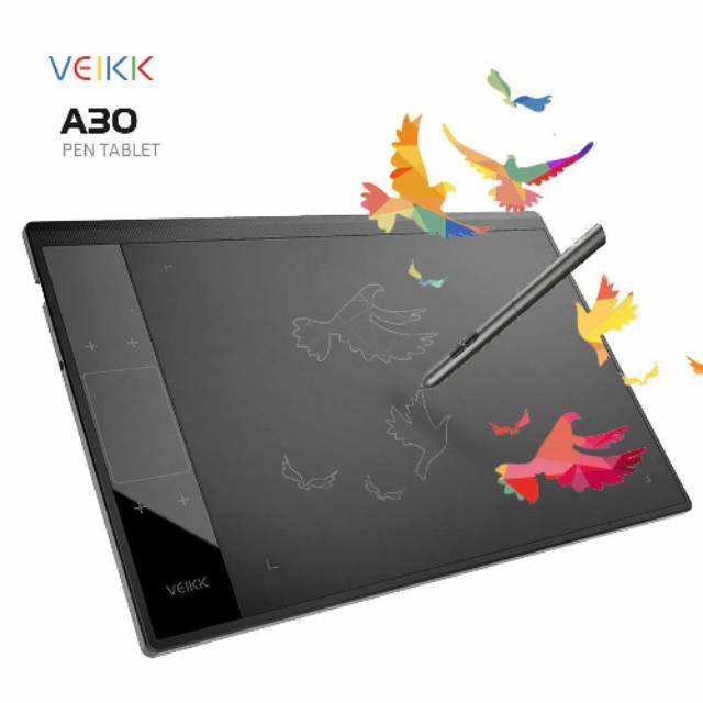 YUKI Z1060 - Veikk  A30 Pen Tablet Drawing 10x6 Inch Press Level  8192 Bonus Softcase antigores