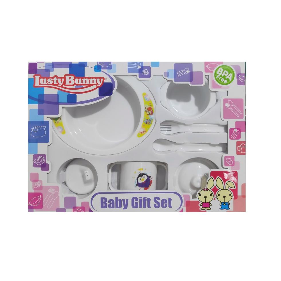 ♧ FEEDING SET 7 PCS LUSTYBUNNY BABY GIFT SET MAKAN ANAK BAYI LUSTY BUNNY KADO HADIAH BAYI - 1847 ✯