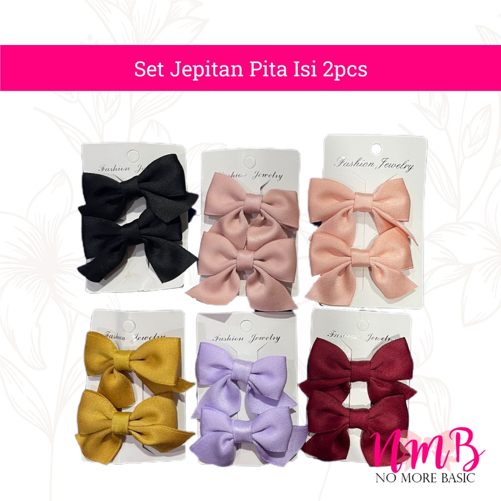 Jepitan Rambut Anak Perempuan Korea Jepit Pita Set Jepitan Pita Isi 2pcs Rambut Anak Motif Lucu