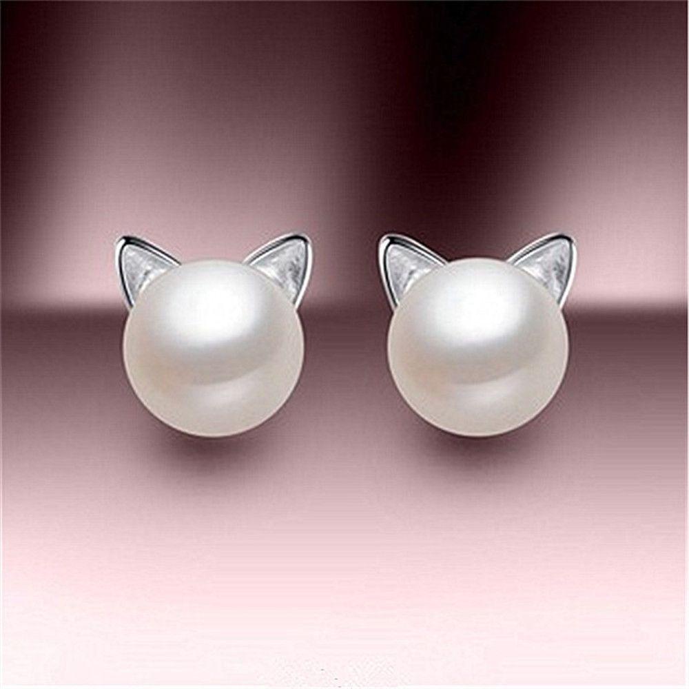 Lily Pearl Stud Earrings Hadiah Gadis Baru Fashion Wanita Perhiasan