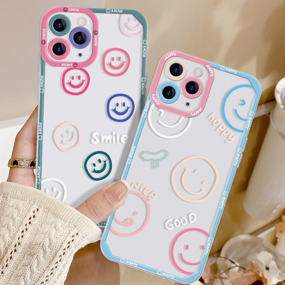 Casing TPU Realme C21Y C25Y C35 C31 C20 C20A C25 C25S C12 Narzo 50A 50i C21 C15 C11 9i 8 5i 6 6i 5Z 6i 5G 6Z Pro Reno 5F Motif Smiley