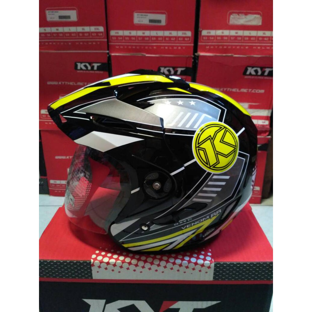 HM-1080 Helm Kyt Venom Rr 2 Visor Motif Murah