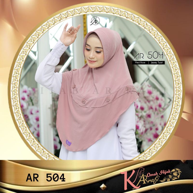 Jilbab Hijab Kerudung Bergo Instan Antem Terbaru 2021 AR504 Arrafi ORI Hijab Wanita Cantik Elzatta