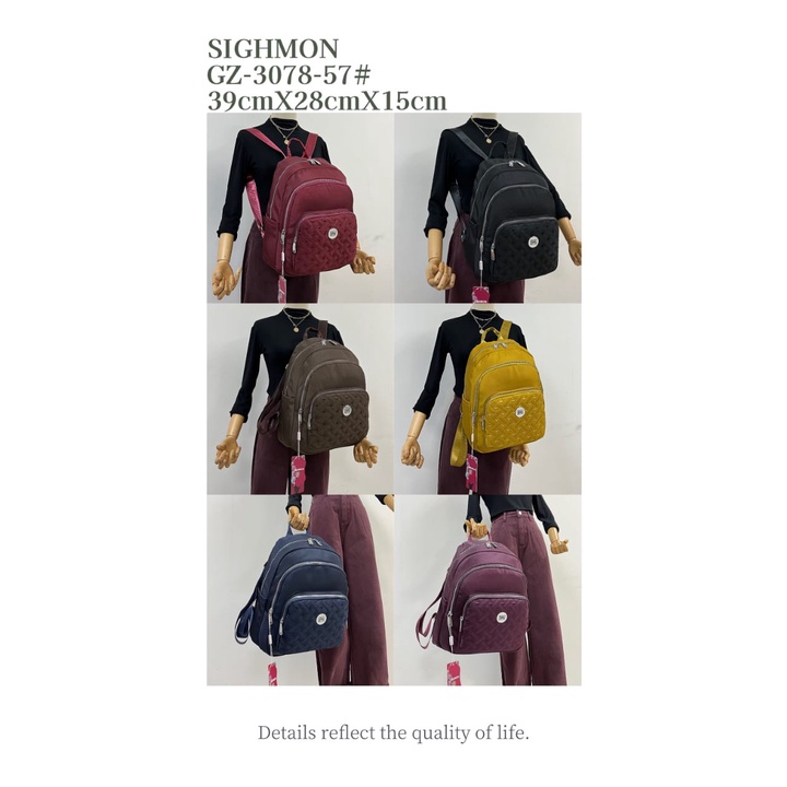 SIGHMON Tas Wanita Ransel Import Fashion Korea 100% Original Tas Ransel 3 in 1 Canvas Import Waterproof