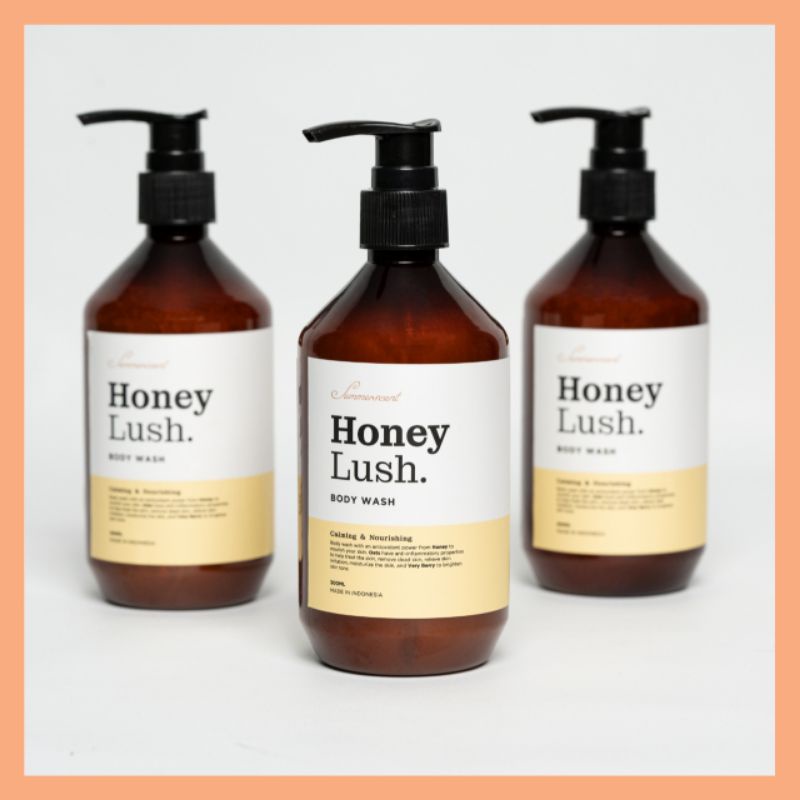 Honey Lush Body Wash Summerscent 300ml Sabun Mandi Cair BPOM Free Bubblewrap