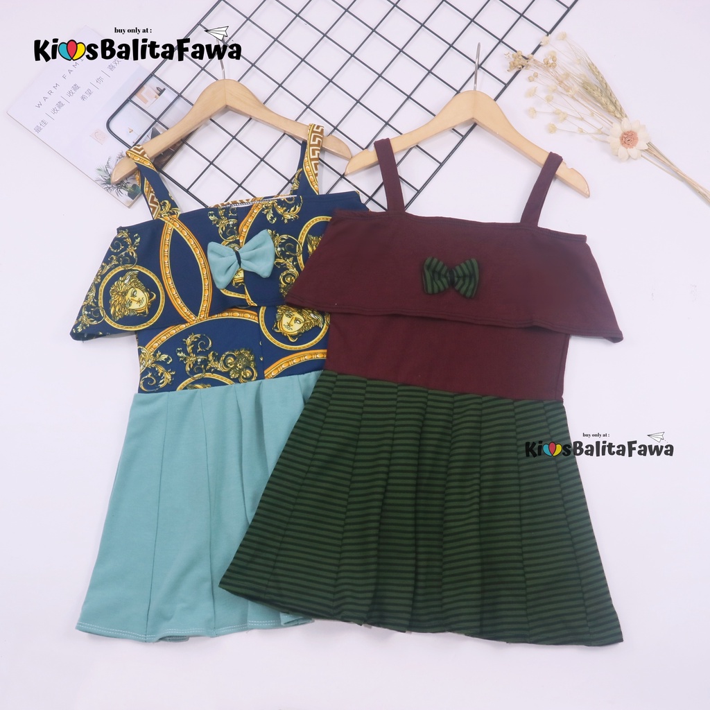 Dress Alinka uk 2-3 tahun / Dress Pesta Anak Perempuan Murah Gaun Polos Flower Lengan Dres Import