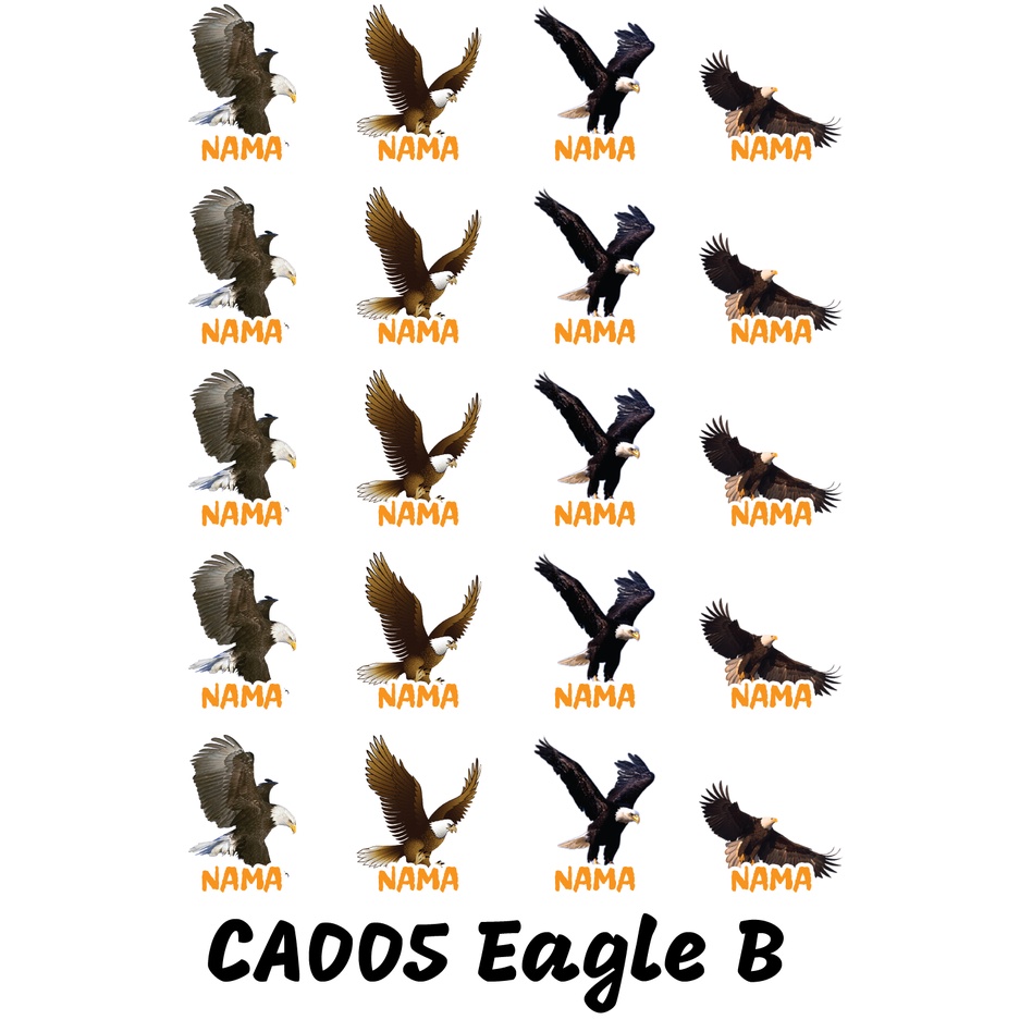 

Sticker Nama Cutting Label Waterproof Tahan Air Eagle B (CA005)