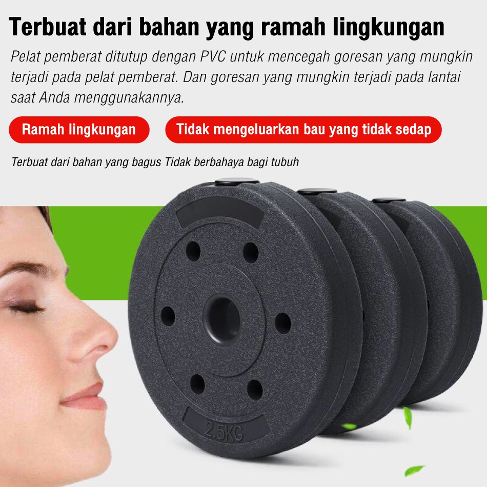 BG SPORT Dumbbell Set 20Kg PVC Alat Olahraga Fitness-4