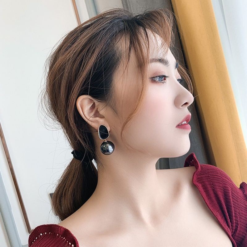 Anting tusuk gantung mutiara big pearl