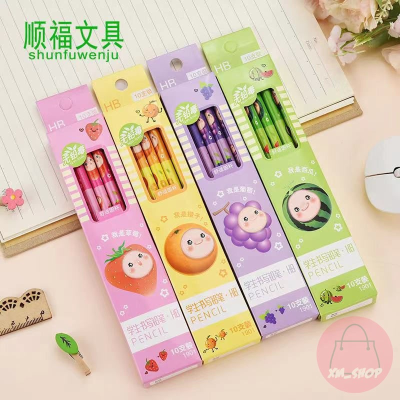 SET PENSIL ANAK SEKOLAH PENSIL HB LUCU FRUIT