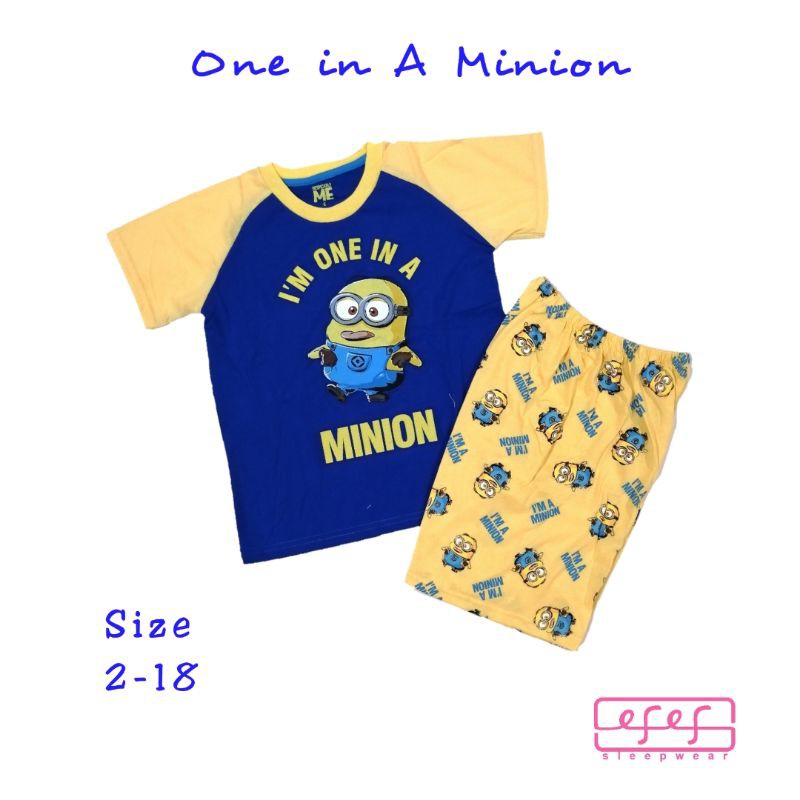 Setelan baju santai anak laki-laki Minion