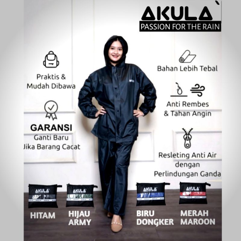 Jas Hujan BY AKULA Stelan jaket celana Pria/ Wanita