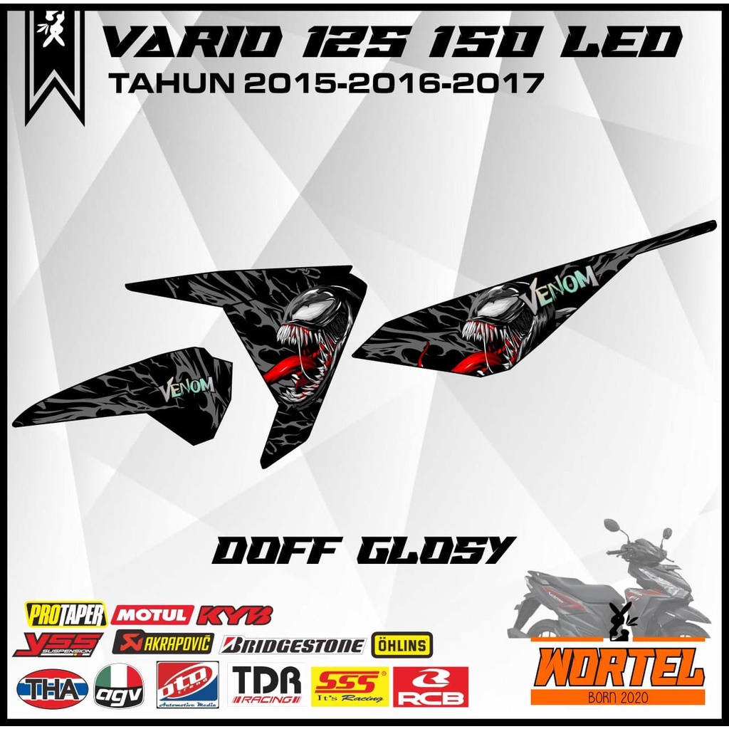 Stiker Striping Decal lis motor Vario 125/150 Led Venom. Tahun 2015/2016/2017.