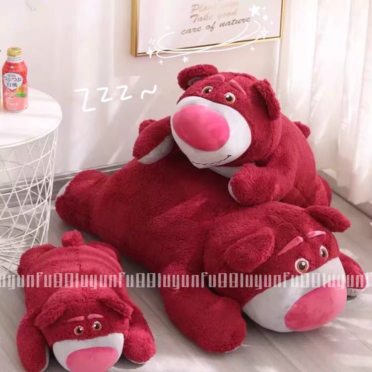 BONEKA BANTAL LOTSO BEAR TOY STORY BERUANG MERAH IMPOR LEMBUT