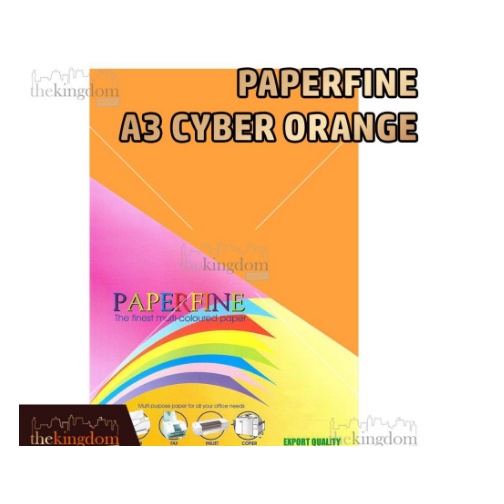 

Paperfine Kertas HVS Warna A3 Cyber Orange Oren Orens / Isi 25 Lembar