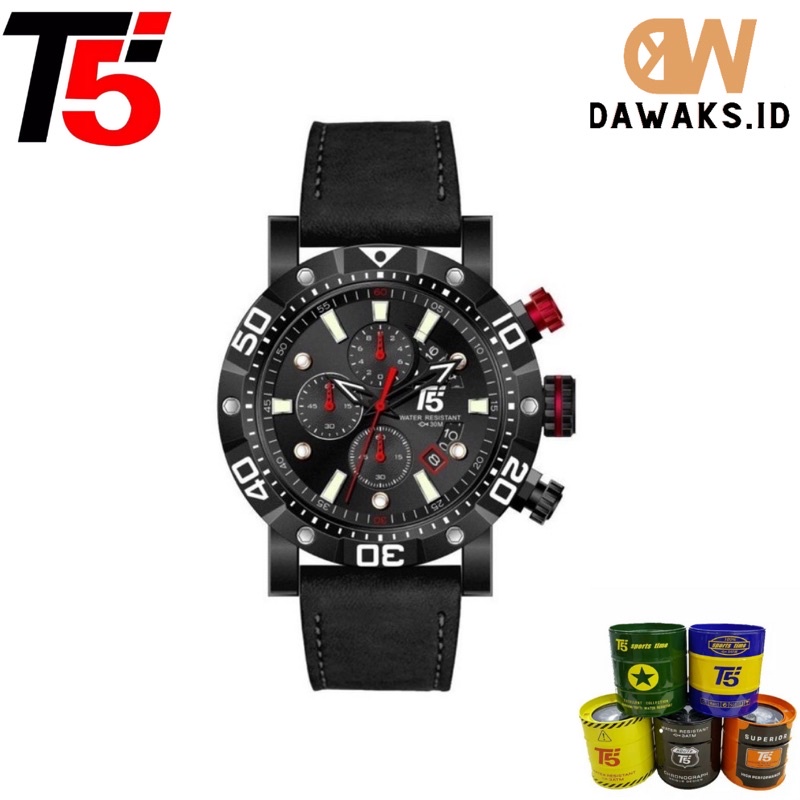 JAM TANGAN PRIA T5 H 3855 ORIGINAL CHRONO AKTIF TAHAN AIR FREE BOX+PAPER TAS JAM TANGAN PRIA MEWAH