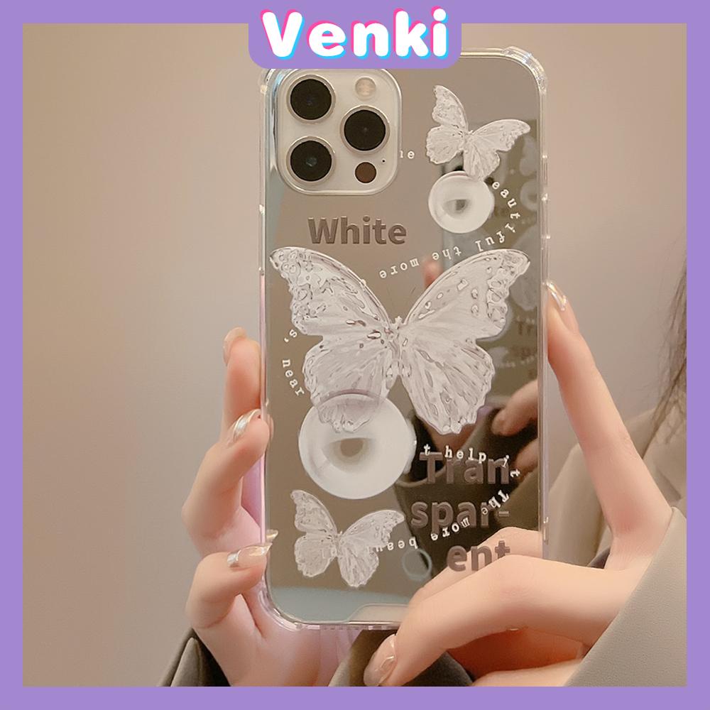 iPhone Case Acrylic HD Mirror Laser Airbag Shockproof Protection Camera Cute Crystal Butterfly Compatible For iPhone 11 iPhone 13 Pro Max iPhone 12 Pro Max iPhone 7 Plus xr