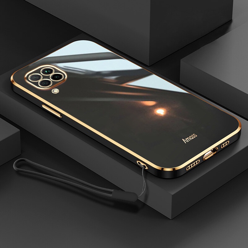 Andyh Casing Soft case Silikon Plating Dengan lanyard Untuk Huawei Nova 7i / 6SE