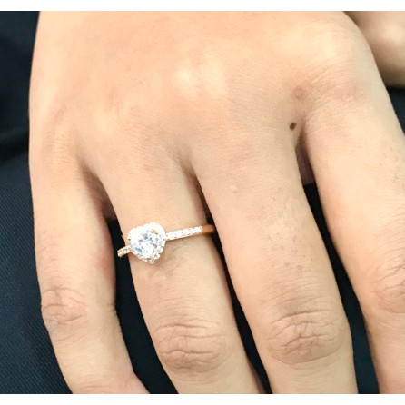 Cincin wanita / cincin permata love / replika berlian / cincin lapis emas / cincin pengganti emas