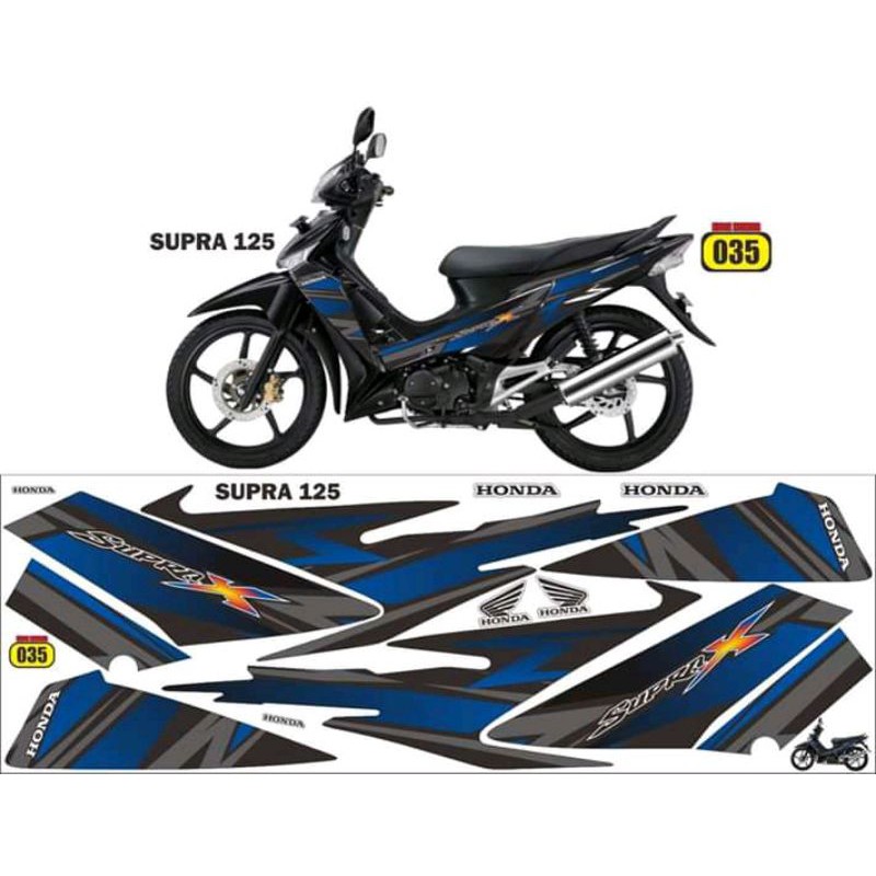 stiker striping variasi honda supra x 125 thn .2005-2008