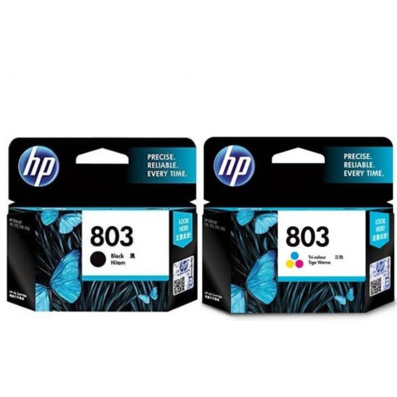 tinta cartridge HP 803 black + 803 color original for HP DeskJet 1110, 1112, 1115, 2131, 2132