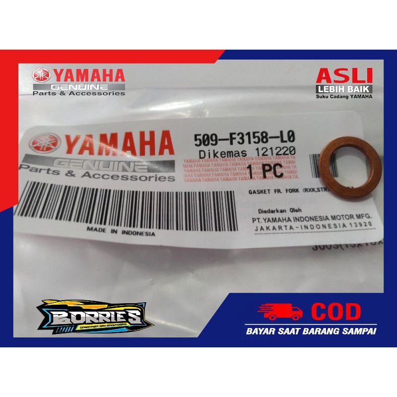 GASKET ATAU RING BAUT L TABUNG SHOCK DEPAN RX KING RXS RXZ VEGA MIO ASLI ORIGINAL YAMAHA YGP 509-F31