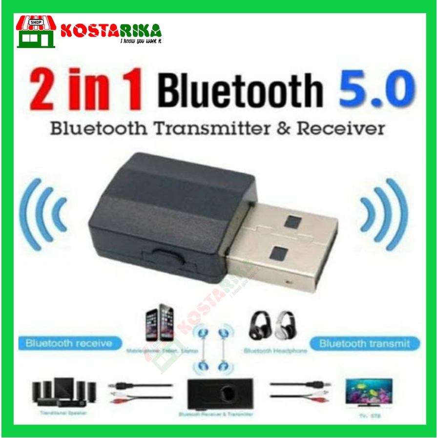 KN320 Bluetooth 5.0 Receiver Dan Transmitter AUDIO Dongle USB 2 in 1