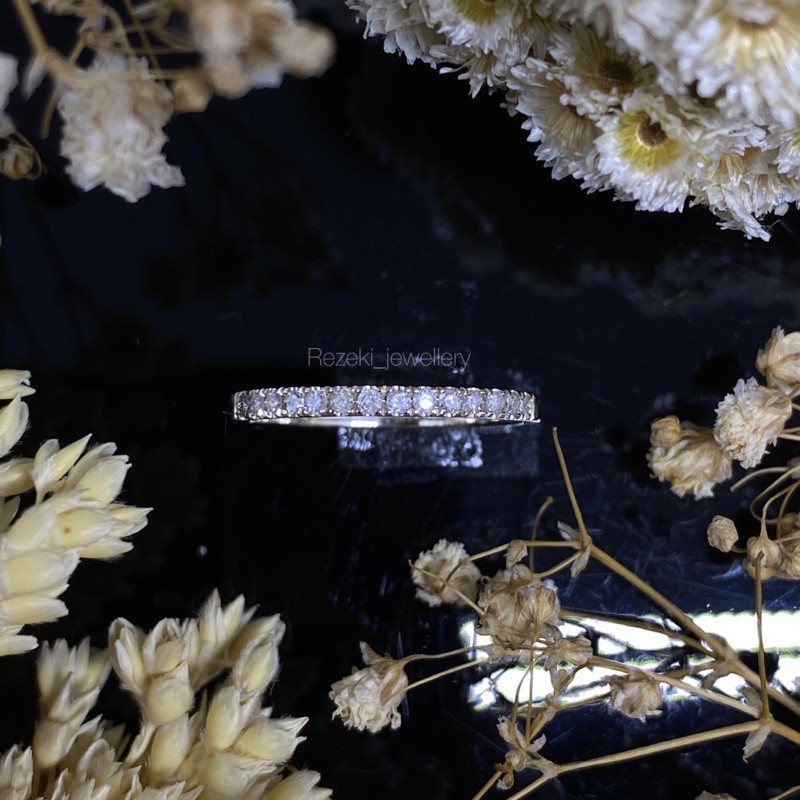 cincin listring emas putih