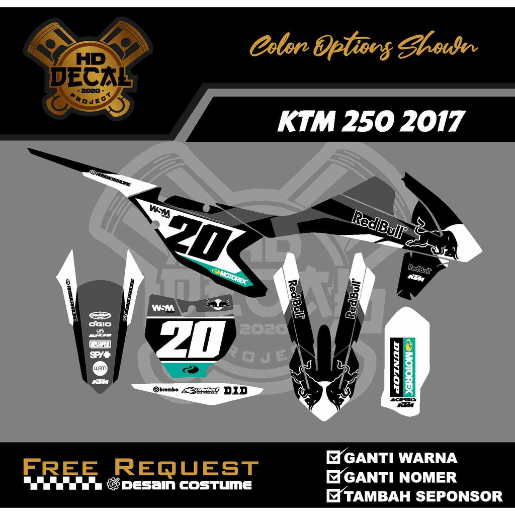 DECAL KTM 250 2017 DECAL KTM SIXDAY DECAL KTM 16