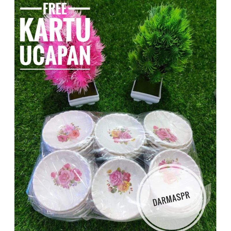 Souvenir Mangkok Ceper Sambal Melamin Kemasan Plastik Pernikahan Mangkuk ISI 50PCS