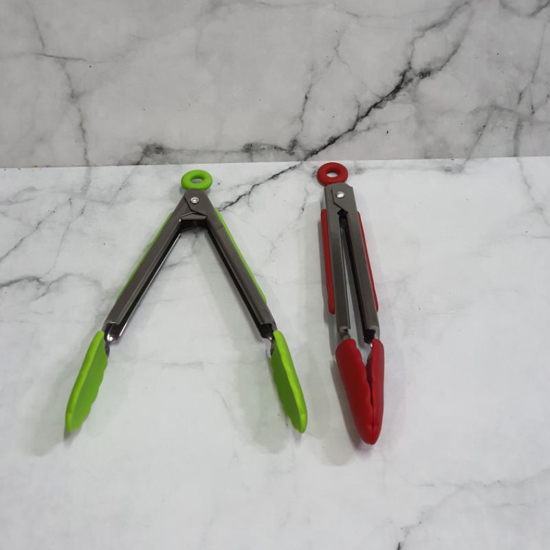 small mini silicone tongs 7inch / capit makanan / kue