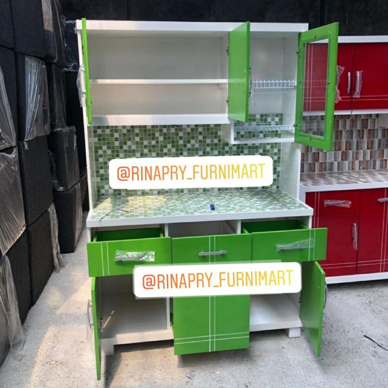 LEMARI PIRING / LEMARI SAYUR / LEMARI MAKAN / LEMARI DAPUR / RAK PIRING 3 PINTU / LEMARI FULL DUCO