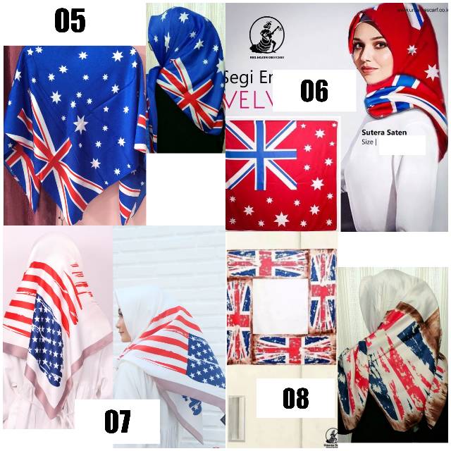 Promo Segiempat Velvet Bendera Special Edition By Umama Scarf Jilbab Hijab Square Murah Cantik