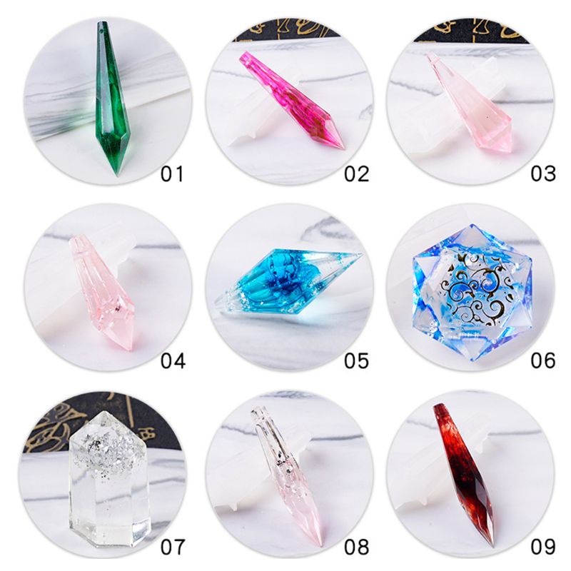 Siy 1 Set Cetakan Resin Epoxy Bentuk Pendulum Bahan Silikon Untuk Kerajinan Tangan