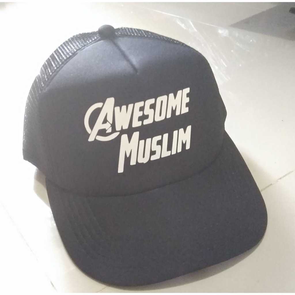 TOpi Awesome Muslim - Topi Dakwah - Topi Custom