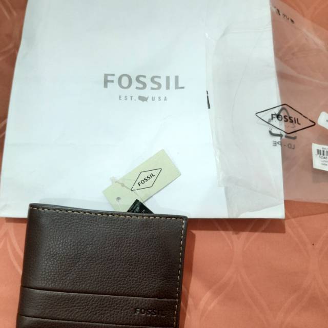 Dompet Fossil pria original 3 lipatan brown