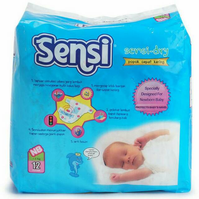 Sensi Dry Diapers New Born Perekat isi 12